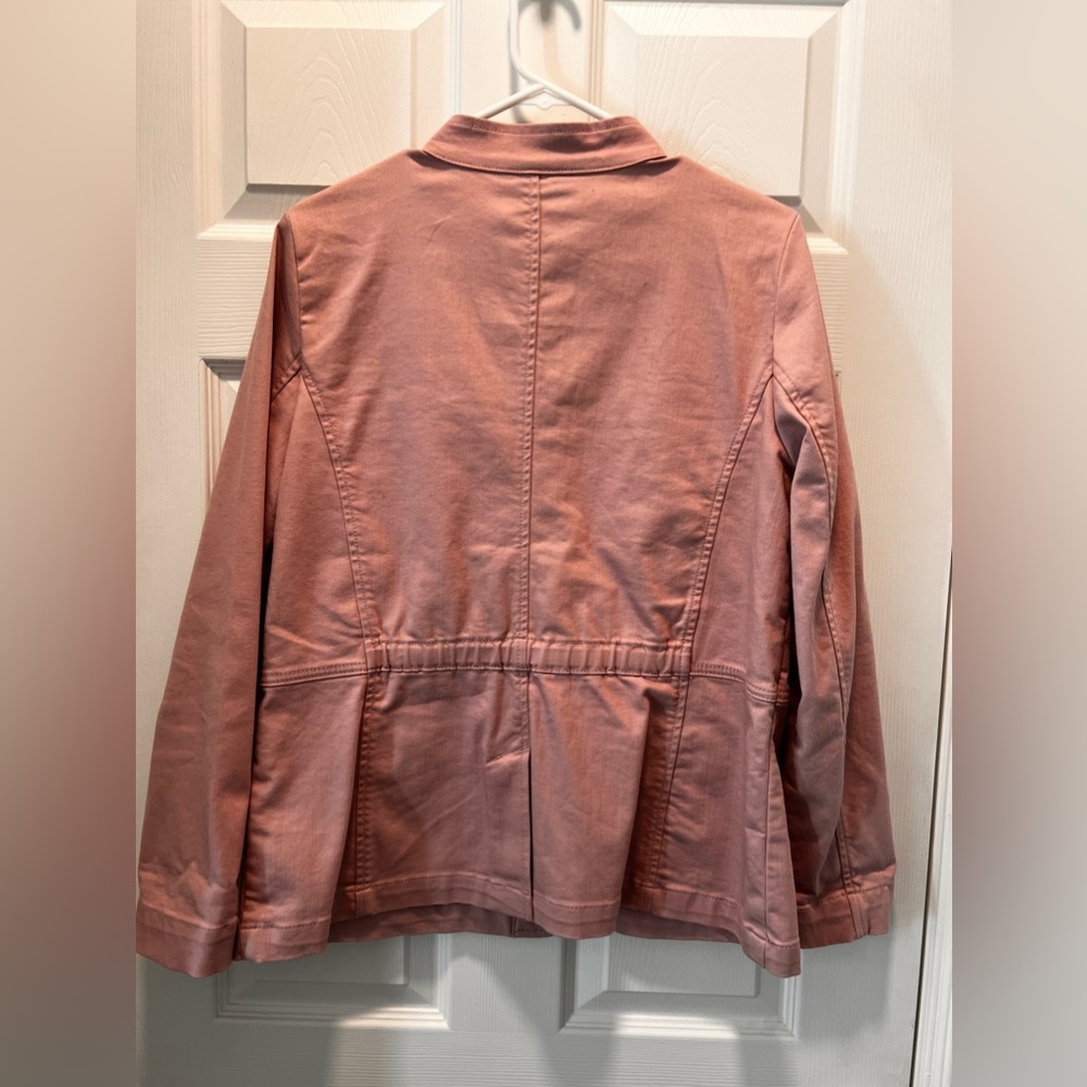 Talbots Blush Colored Utility Jacket, Size Medium - image 2